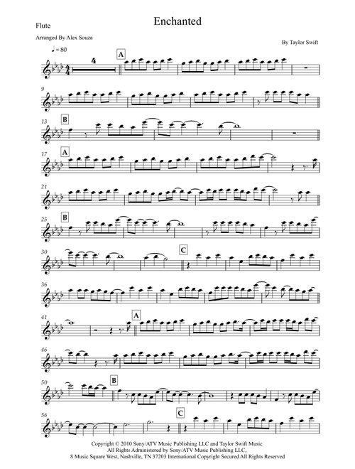 Enchanted (Arr. Alex Souza) - Taylor Swift (Flute Solo)