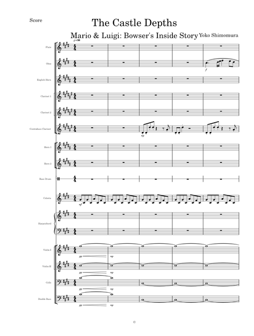 The Castle Depths (Mario & Luigi: Bowser's Inside Story) - Transcribed Score