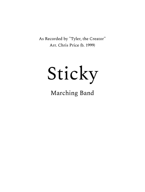 Sticky Feat. Glorilla Sexyy Red & Lil Wayne (Arr. Chris Price) - Sexyy Red & Lil Wayne Tyler The Creator With Glorilla (Marching Band)
