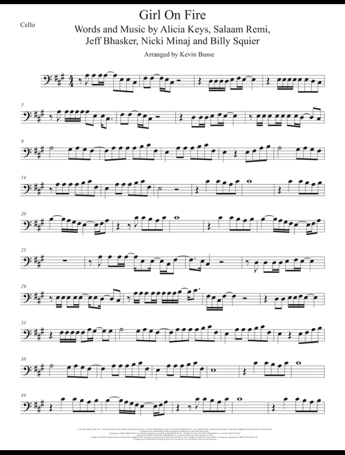 Girl On Fire (Arr. Kevin Busse) - Alicia Keys Featuring Nicki Minaj (Cello Solo)