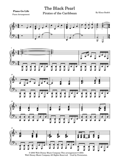 The Black Pearl (Arr. Piano Go Life) - Klaus Badelt (Piano Solo)