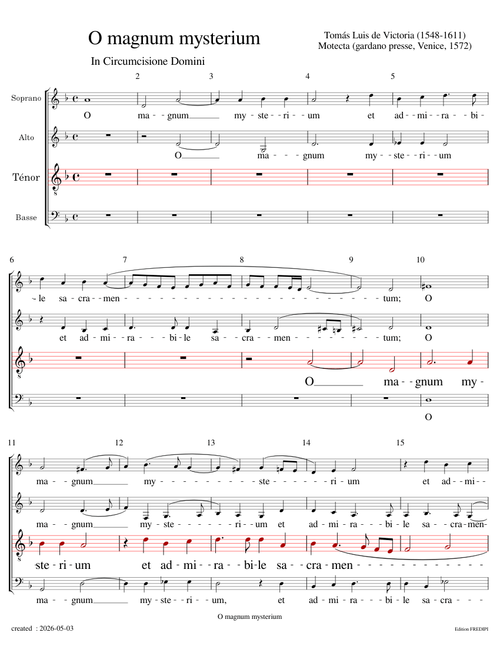 Missa O magnum mysterium (Tenore voice) – Tomás Luis de Victoria