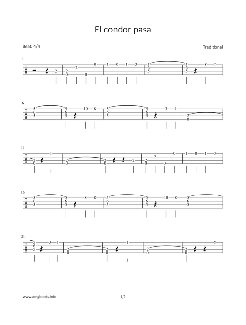El condor pasa (Arr. Bettina Schipp) - Traditional (Ukulele)