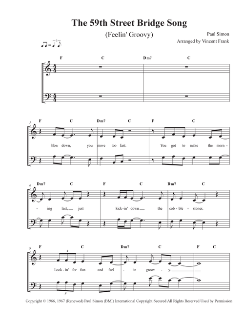 The 59th Street Bridge Song (Feelin' Groovy) (Arr. Vincent Frank) - Simon & Garfunkel (Vocal Duet)