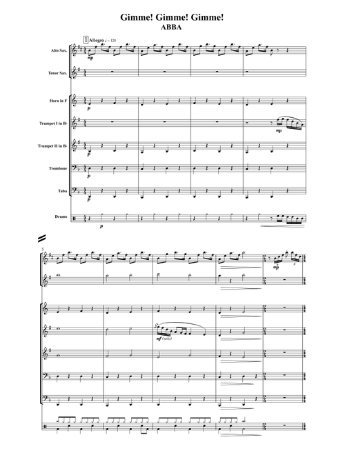 Gimme! Gimme! Gimme! (A Man After Midnight) (Arr. Vadim Dashevskij) - ABBA (Large Ensemble)