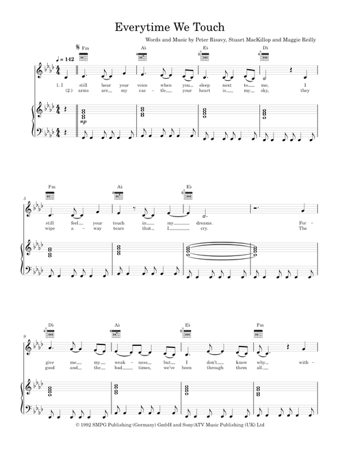 Everytime we touch - Cascada (Piano-Voice-Guitar)