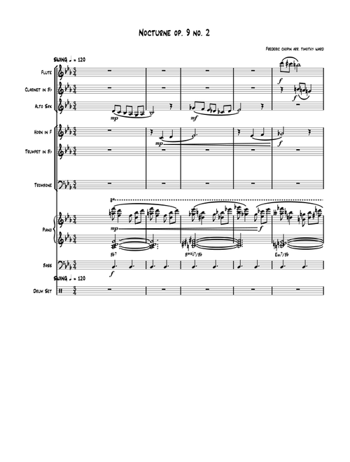 Nocturne in E Flat Major Opus 9 No 2  Jazz Arrangement (Arr. Timothy Ward) - Frederick Chopin (Large Ensemble)