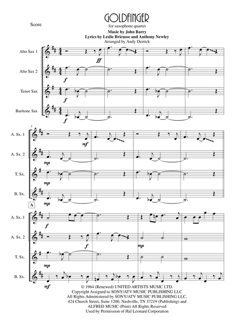 Goldfinger (Arr. Andy Derrick) - John Barry (Woodwind Ensemble)