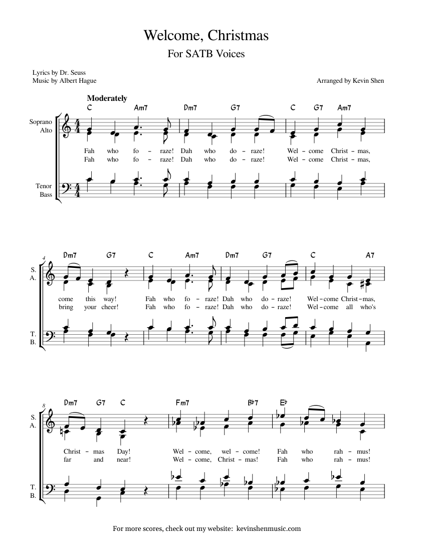 Welcome Christmas Printable Lyrics