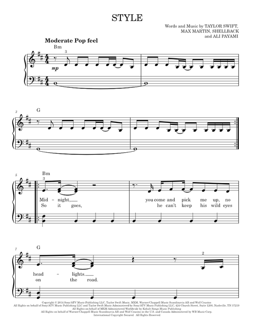 Style - Taylor Swift (Easy Piano)