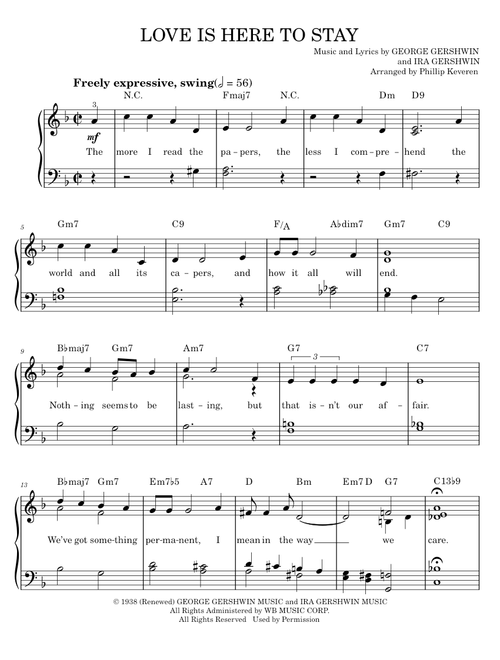 Our love is here to stay - George Gershwin (Easy Piano)