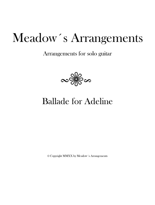 balada para adelina para guitarra sola (Arr. Meadow?s Arrangements) (Solo Guitar)