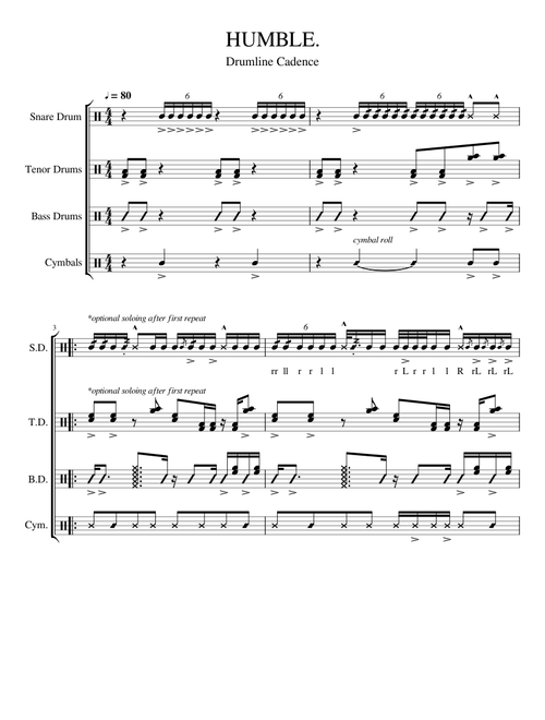 HUMBLE. Drumline Cadence