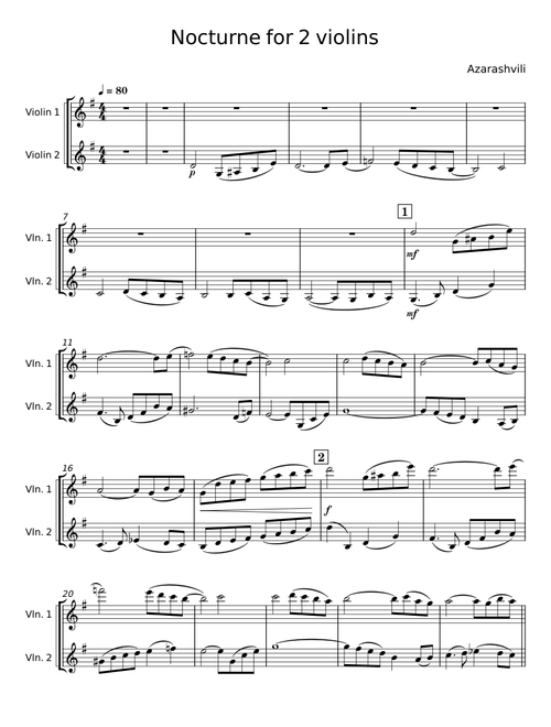 Nocturne for 2 violins - Azarashvili