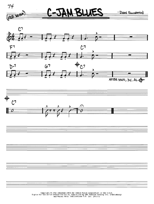 C-Jam Blues - Duke Ellington (Real Book - Melody-Chords)