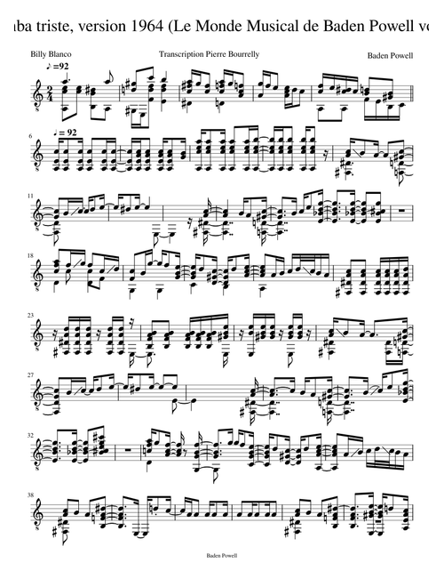Samba triste, Baden Powell, version 1964