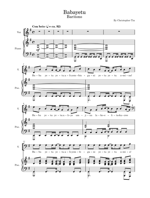 Baba yetu – Christopher Tin Baba yetu – Babayetu Baritono