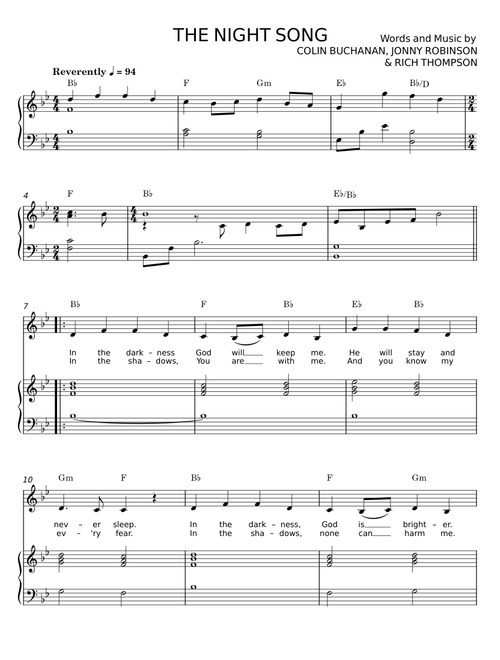 THE NIGHT SONG - COLIN BUCHANAN