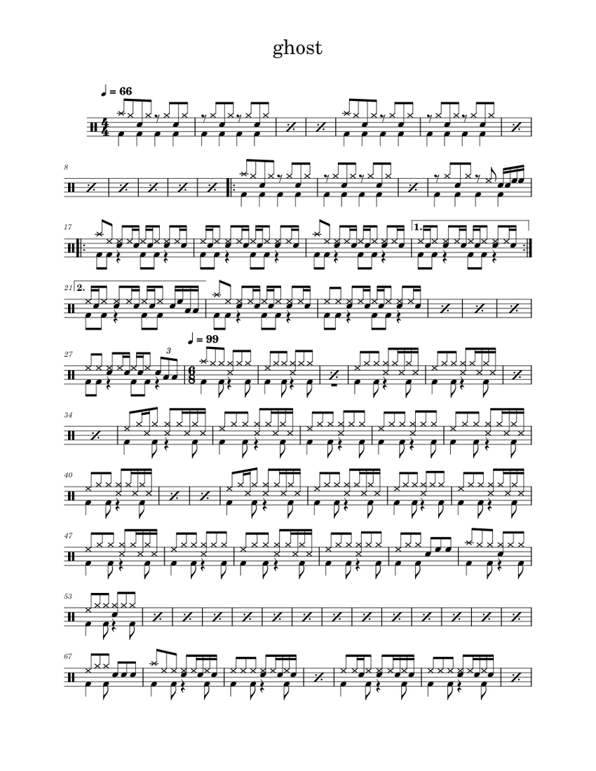 ghost Sheet music for Drum group (Solo)