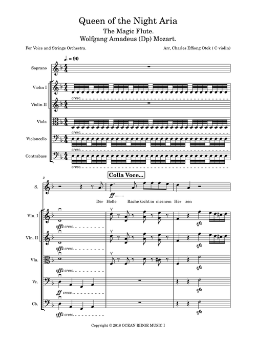 The Magic Flute - Ach Ich Fuhls (Mozart) (Arr. Charles Effiong Otok (C violin).) - Parry Library (Full Orchestra)