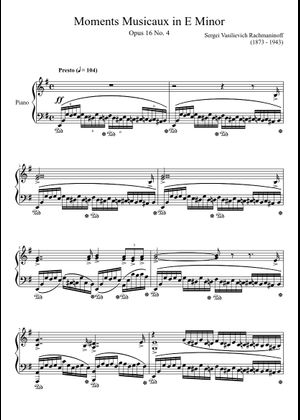 Sergei Rachmaninoff: Moment Musicaux Op.16 No.4 in E minor Sheet