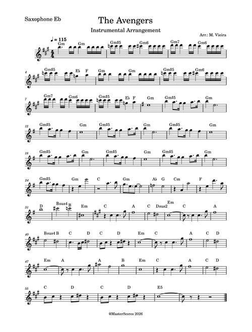 Avengers: Endgame (Arr. M. Vieira) - Alan Silvestri (Alto Sax Solo)