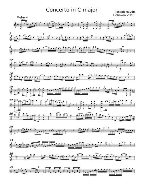 Oboe Concerto in C major, Hob.VIIg:C1 - Joseph Haydn