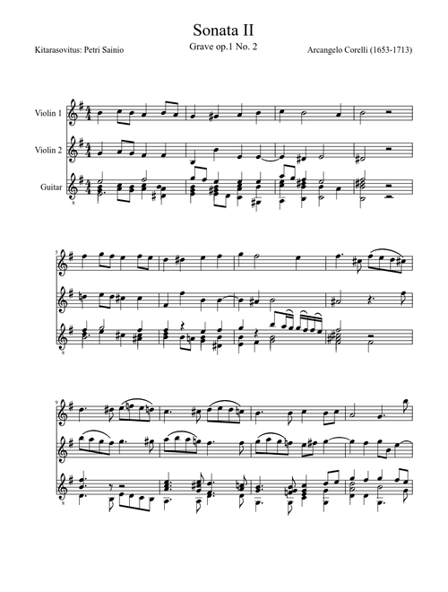 Arcangelo Corelli (1653-1713): Grave op.1 No.2 (Sonata II)