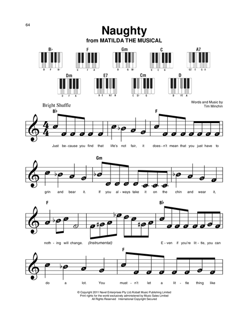 Naughty - Tim Minchin (Super Easy Piano)