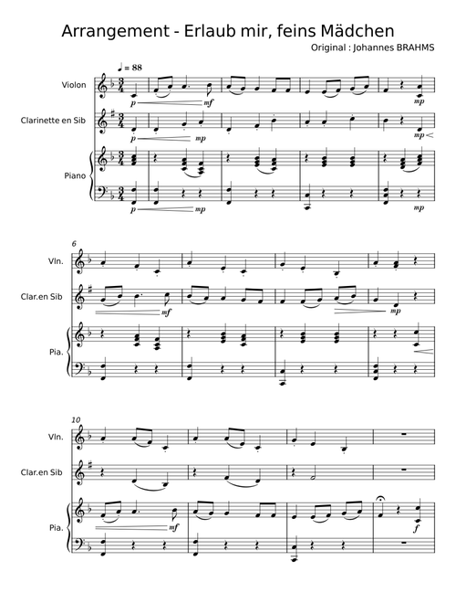 Erlaub mir, feins Mädchen - Johannes BRAHMS