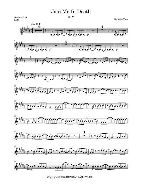 Join Me In Death (Arr. Lufé) - HIM (Violin Solo)