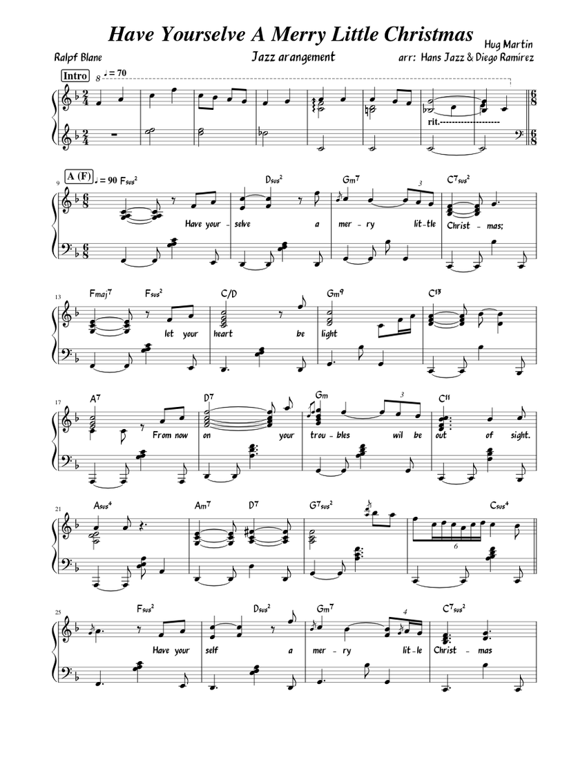 Have Yourself A Merry Little Christmas Sheet music for Piano Solo Musescore