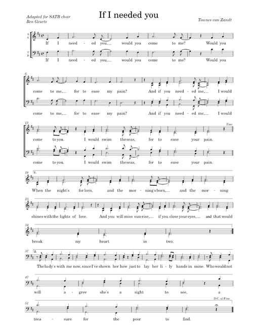 If I needed you – Townes Van Zandt