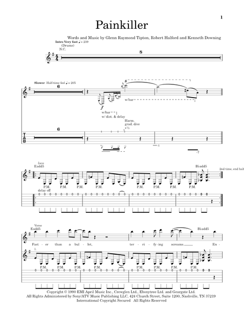 Painkiller - Judas Priest (School of Rock - Guitar Tab)