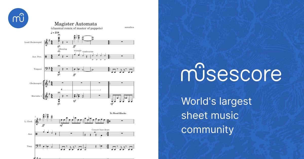 Master of puppets – Metallica Sheet Music for Timpani