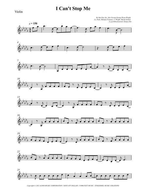 I Can't Stop Me (Arr. Wesley S. SIlva) - Twice (Violin Solo)