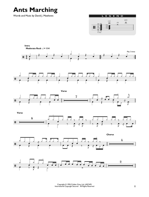Ants Marching - Dave Matthews Band (Drum Chart)