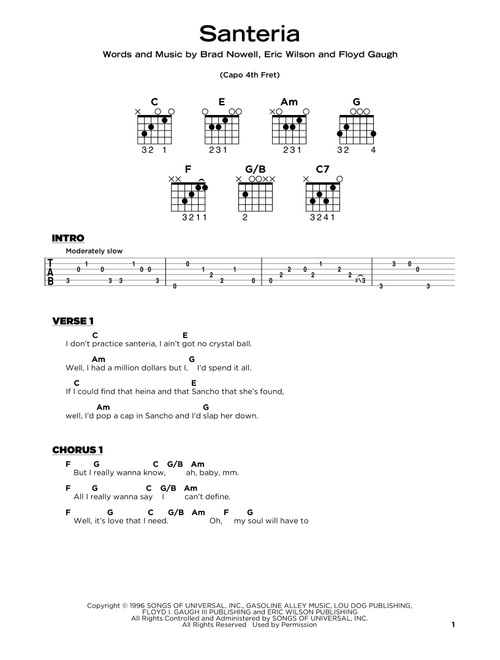 Santeria - Sublime (Really Easy Guitar)