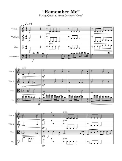 Remember Me: String Quartet - Disney's "Coco"