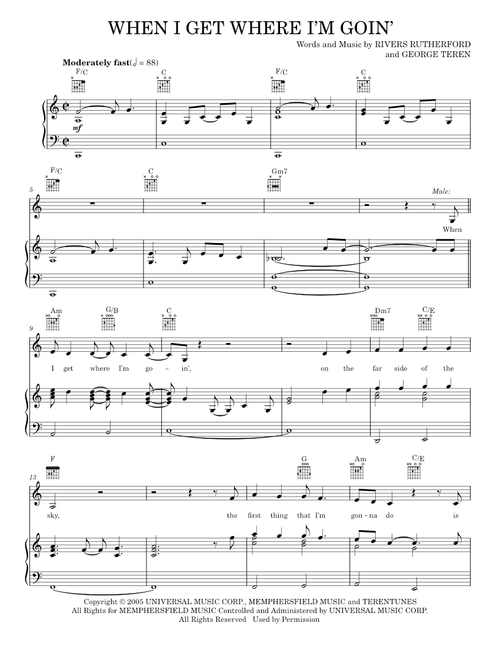 When I Get Where I'm Goin' - Brad Paisley, Brad Paisley featuring Dolly Parton, Dolly Parton (Piano-Vocal-Guitar)