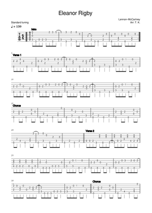 Eleanor rigby – The Beatles Eleanor Rigby Sheet Music and Tab with ...