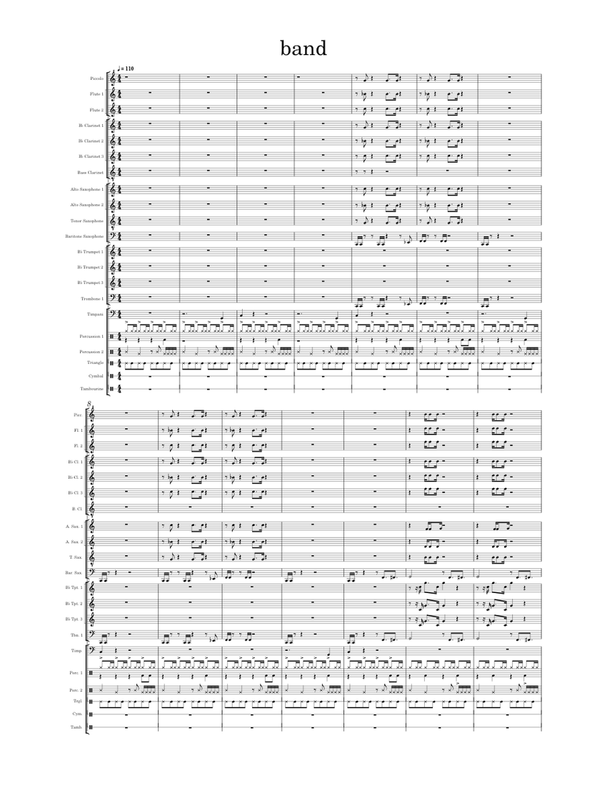 Jazz Melody Misc Band Sheet Music For Trombone Tambourine Flute Jazz melody misc band sheet music for trombone tambourine flute