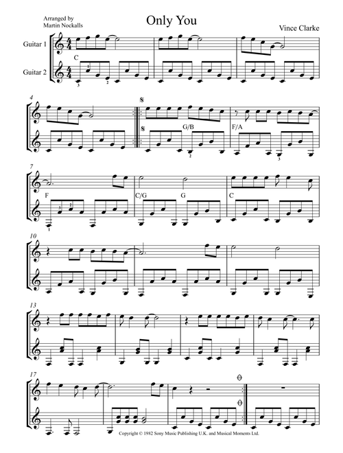 Only You (Arr. Martin Nockalls) - Yazoo (Instrumental Duet)