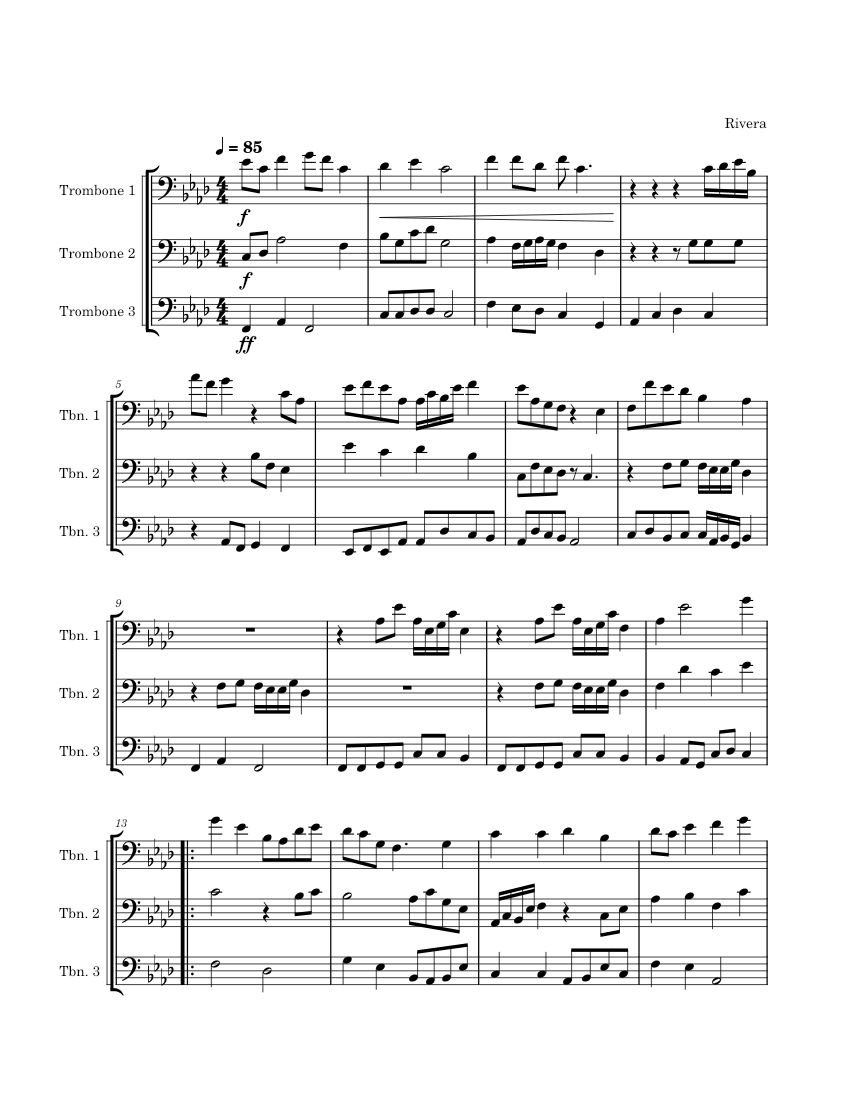 Trombone Trio Sheet music for Trombone (Brass Trio)