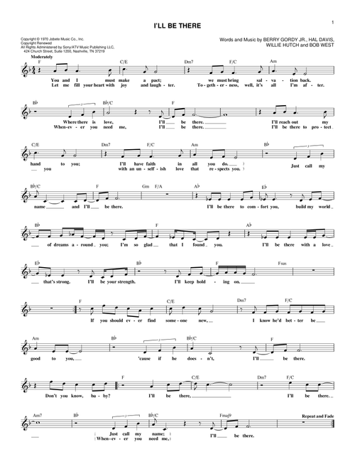 I'll Be There - The Jackson 5, Mariah Carey (Lead Sheet - Fake Book)