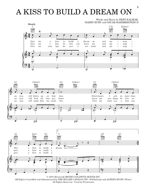 A Kiss To Build A Dream On - Louis Armstrong (Piano-Vocal-Guitar)