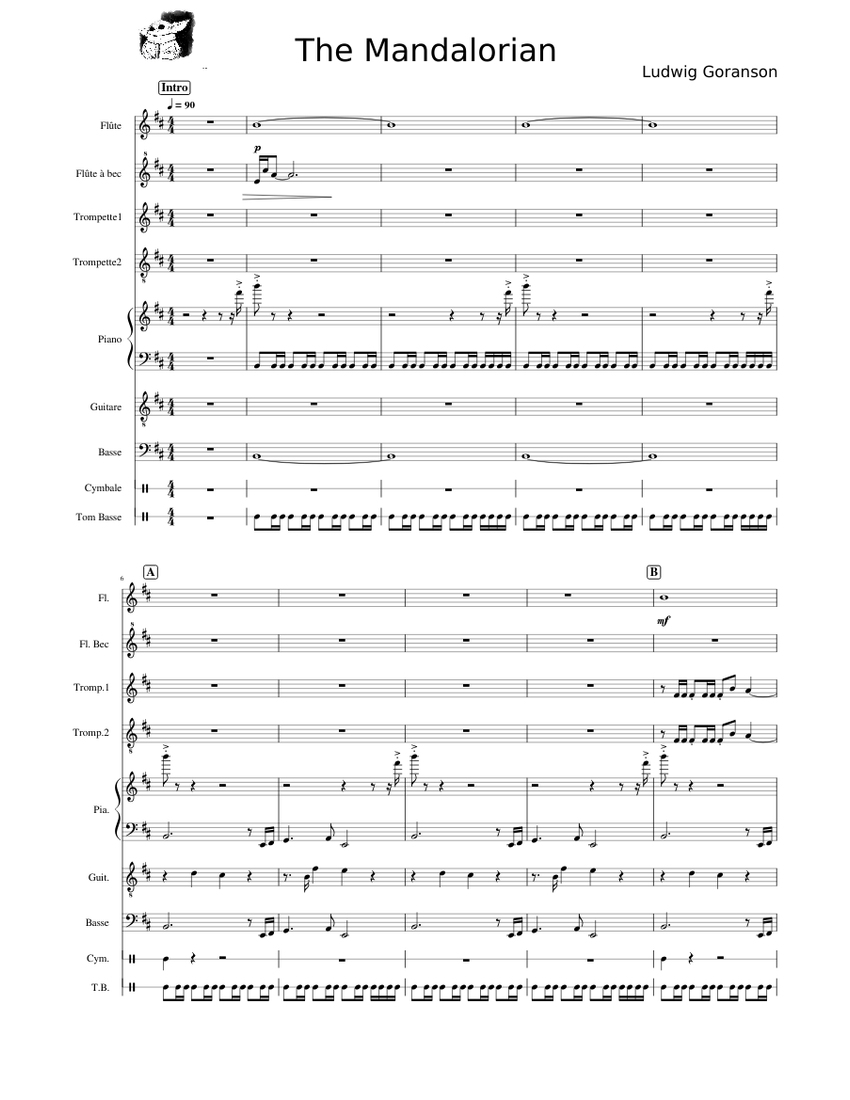The Mandalorian Sheet music for Piano, Flute, Crash, Guitar & more