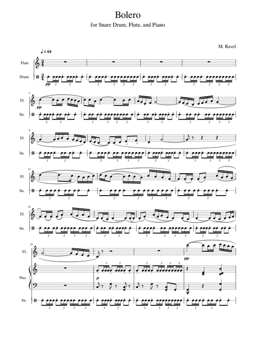 Ravel - Bolero (Mixed Trio)