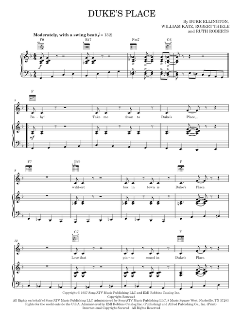 Duke's Place - Duke Ellington (Piano-Vocal-Guitar)