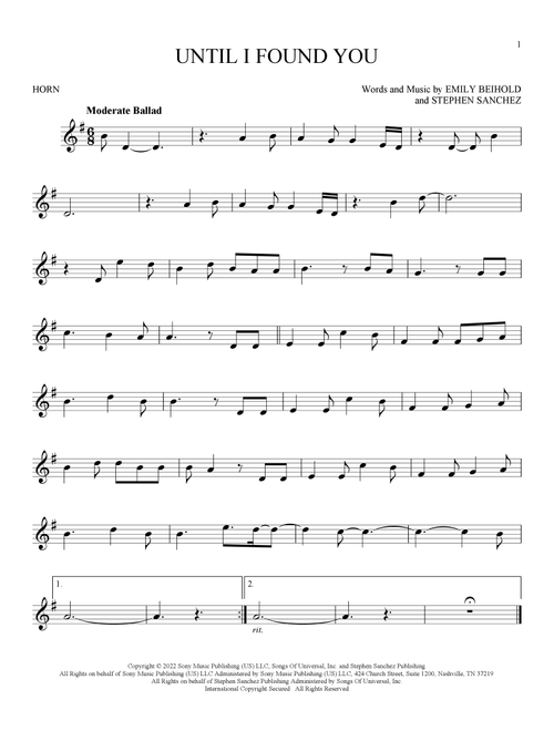 Until I Found You - Stephen Sanchez (French Horn Solo)